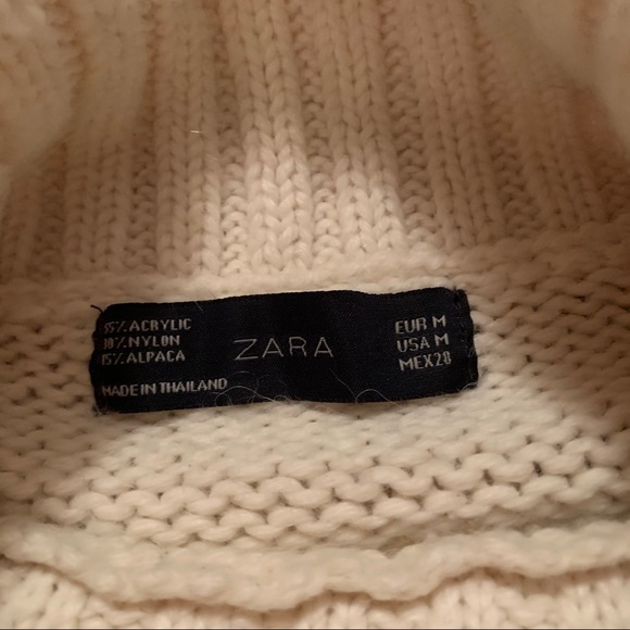 Zara Cable Knit Turtleneck boxy crop sweater Med - Picture 14 of 16